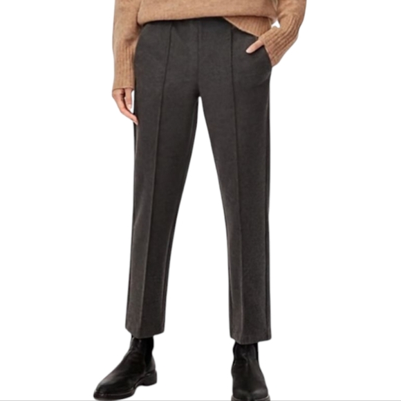Aritzia Babaton Fitzgerald Pant Grey Pull-On Flannel Pleated Old Money Women L - Picture 1 of 12